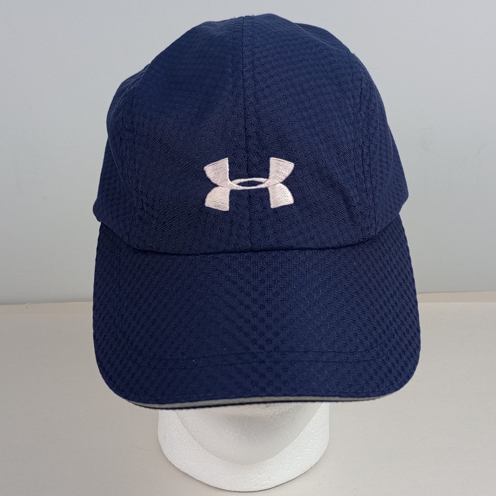 Under Armour Mens OS Navy Blue Reflective Mesh Adjustable Hook & Loop Hat Cap